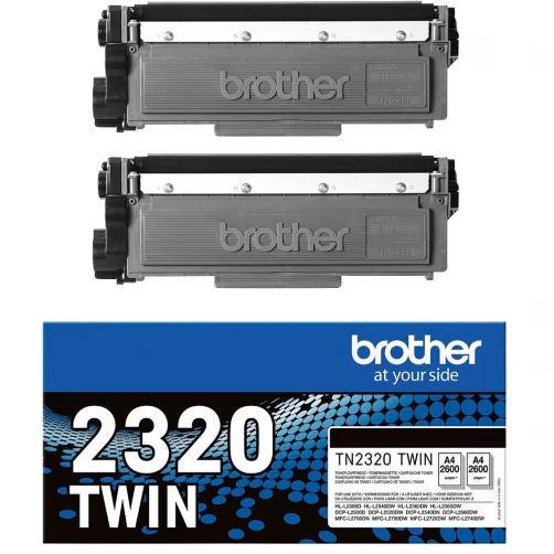 Original Brother TN-2320 Toner Schwarz bis zu 5200 Seiten 2er-Pack