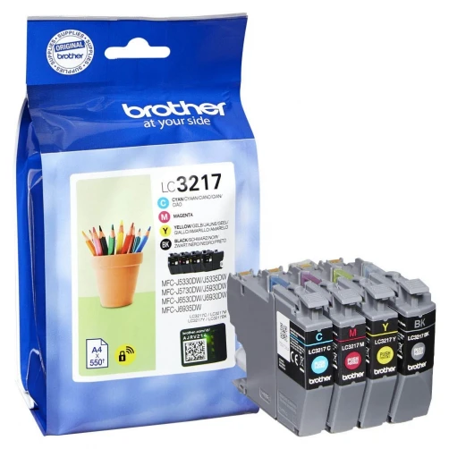 Original Brother LC-3217M4 Tinte Schwarz Cyan Magenta Gelb 4er-Pack