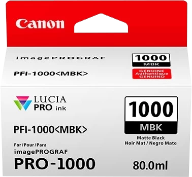 Original Canon PFI-1000MBK / 0545C001 Tinte Matt Schwarz bis zu 5490 Seiten 80ml