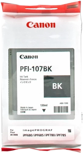 Original Canon PFI-107BK / 6705B001 Tinte Schwarz bis zu 300 Seiten 130ml