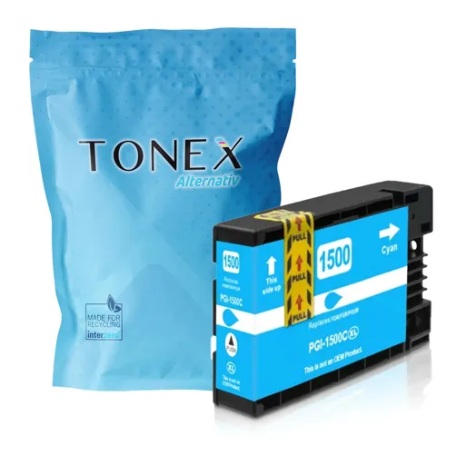 TONEX alternativ für Canon PGI-1500-XLC / 9193B001 Tinte Cyan bis zu 935 Seiten