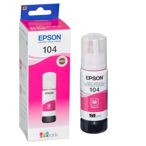 Original Epson 104 / C13T00P340 Tinte Tintenflasche Magenta bis zu 3000 Seiten 65ml
