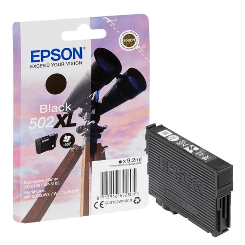 Original Epson 502XL / C13T02W14010 Tinte Schwarz bis zu 550 Seiten