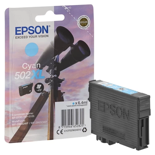 Original Epson 502XL / C13T02W24010 Tinte Cyan bis zu 470 Seiten