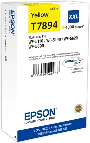 Original Epson T7894 / C13T789440 Tinte Gelb bis zu 4000 Seiten 34ml