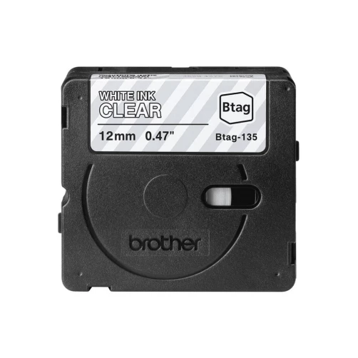 Brother BTAG-135, Weiss auf Transparen, 1,2 cm, 4 m