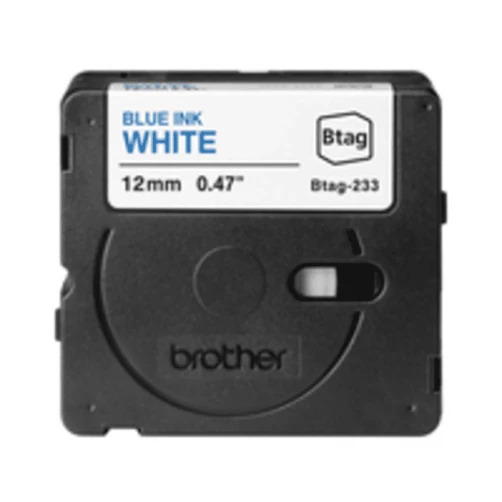 Brother BTAG-233, Blau auf weiss, 1,2 cm, 4 m