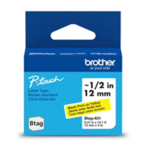 Brother BTAG-631, Schwarz auf gelb,1,2 cm, 4 m