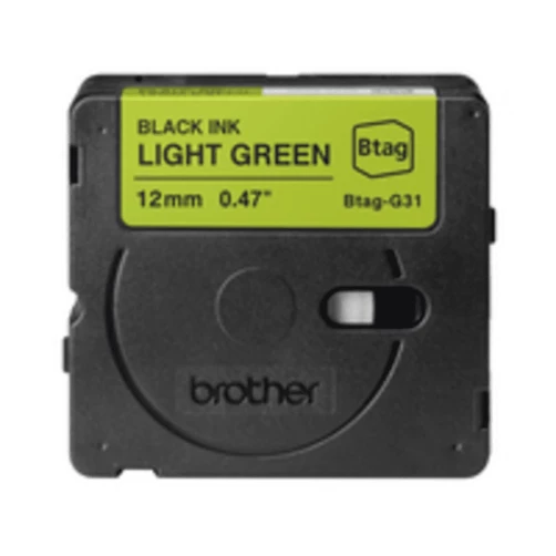 Brother BTAG-G31, Schwarz auf grün 1,2 cm, 4 m