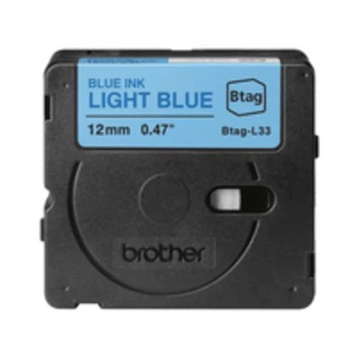 Brother BTAG-L33, Blue on light blue, 1,2 cm, 4 m