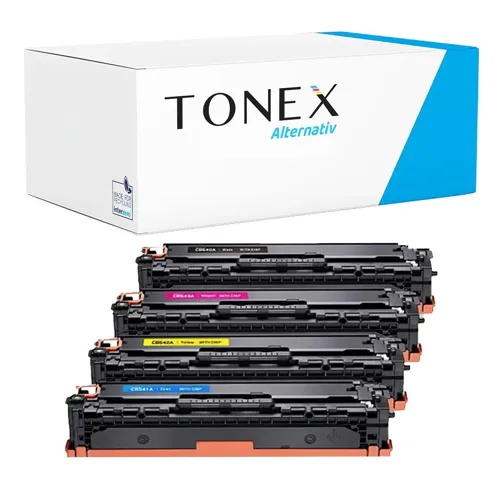 TONEX alternativ für HP 125A Toner Schwarz Cyan Magenta Gelb bis zu 6400 Seiten Spar-Set