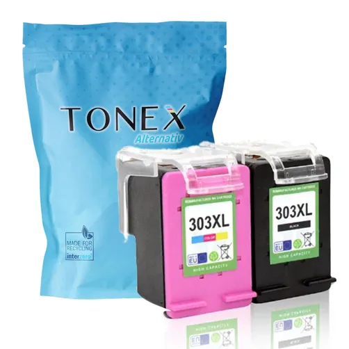 TONEX alternativ für HP 303XL / 3YN10AE Tinte Schwarz Color 23ml Spar-Set