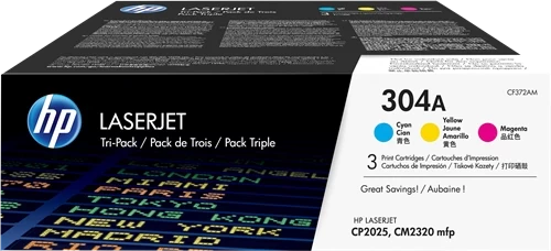 Original HP 304A / CF372AM Toner Cyan Magenta Gelb bis zu 2800 Seiten Tri-Color