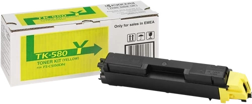 Original Kyocera TK-580Y / 1T02KTANL0 Toner Gelb bis zu 2800 Seiten